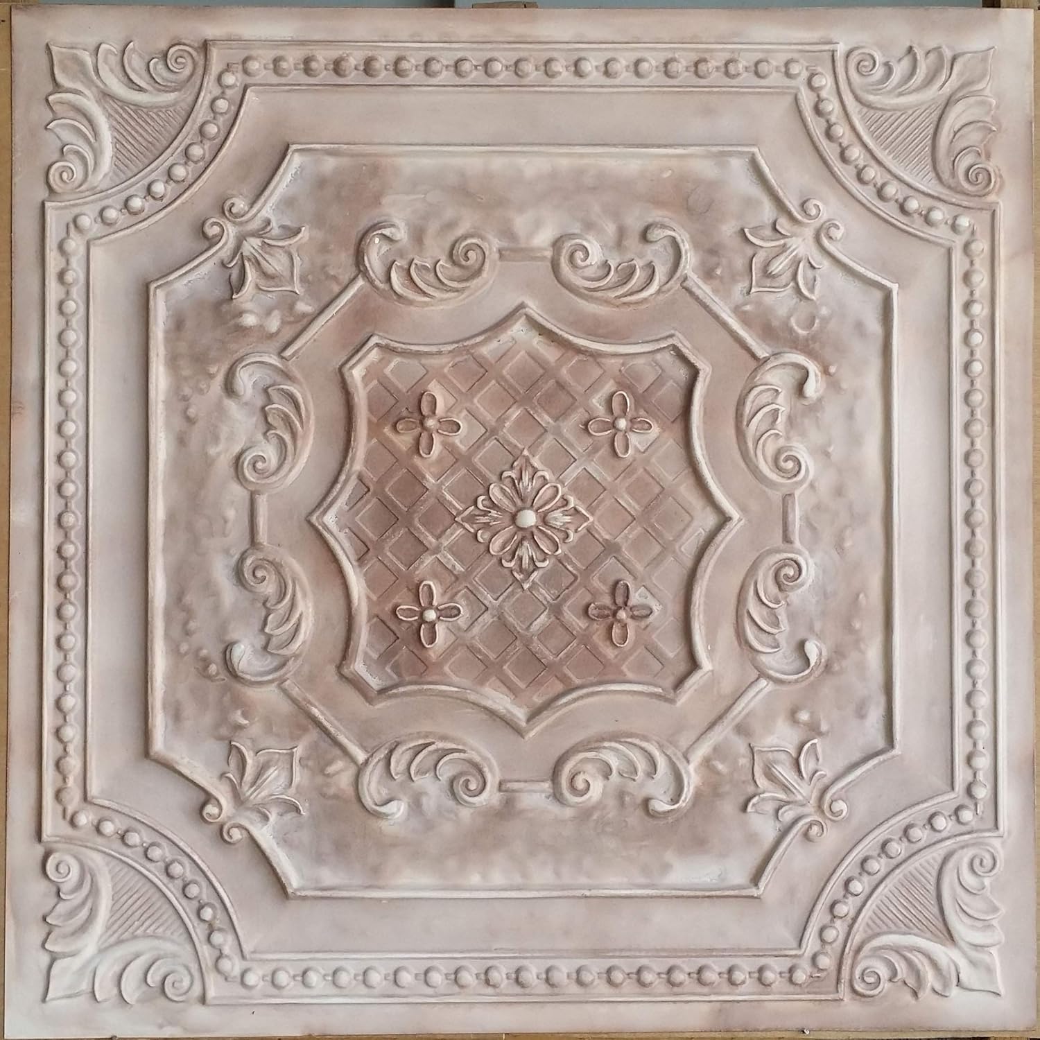 Amazon Com Ceiling Tiles 2x2 Faux Tin Painted Beige Pl04 10pcs