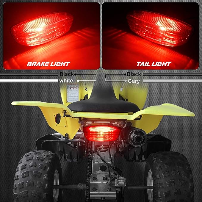 2005-2008 LT-Z400 2004-2010 LT-Z250 NTHREEAUTO 12V RED ATV Tail Light Motorcycle Taillights Brake Lights Compatible with 35710-03G30 2005-2014 Suzuki LT-F250