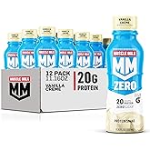 Muscle Milk Zero Protein Shake, Vanilla Crème, 20g Protein, Zero Sugar, 100 Calories, Calcium, Vitamins A, C & D, 4g Fiber, Energizing Snack, Workout Recovery, Packaging May Vary 11.16 Fl Oz (Pack of 12)