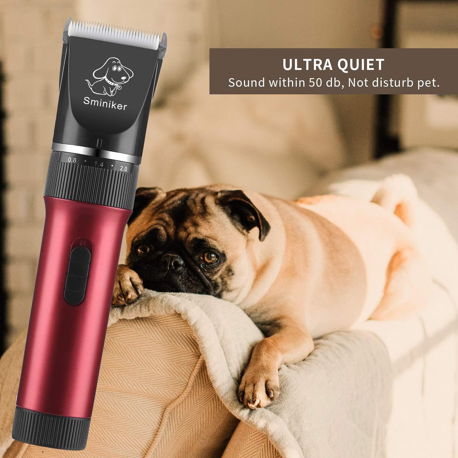 sminiker low noise cordless dog clippers
