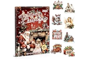Dwpetzo Vintage Christmas Scrapbook Stickers for Scrapbooking Supplies, 20 Sheets Precut PET Sticker Book for Journaling, Junk Journals, Collage, Card Making, Bujo, Crafts Arts