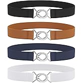 WERFORU Women Skinny Elastic Waist Belt Stretchy Thin Belt for Dress Jeans