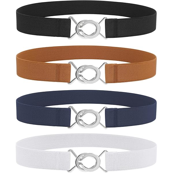 Zhanmai 6 Pieces Women Bow Skinny Elastic Waist Belt Faux  display picture 2