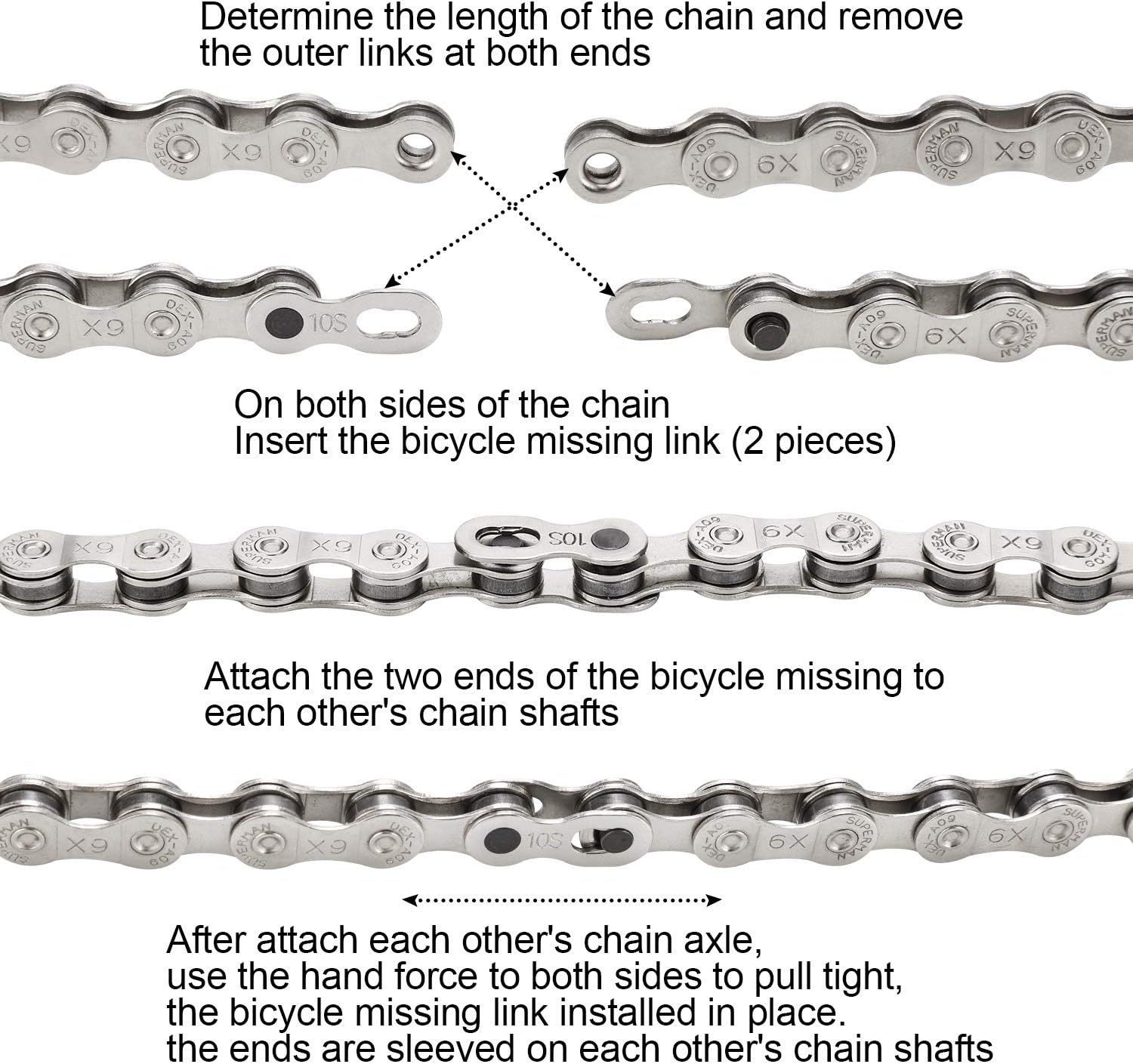 Oumers Bike Link Plier+Chain Breaker Splitter+6 Pairs Bicycle Missing Link, Chain Plier Quick Link Opener Remover Plier for 6/7/8/9/10 Speed Chains Repair | Professional Bike Chain Repair Tool Kit : Sports & Outdoors