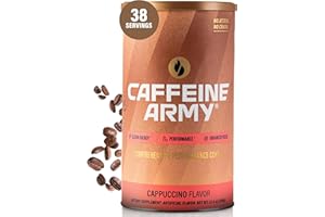 CAFFEINE ARMY Cappuccino | Comprehensive Functional Coffee with MCTs, CoQ10, Collagen and Adaptogens: Clean Energy + Supports Daily Attention, No Jitters or Crash (13.4 oz 38 Servings)