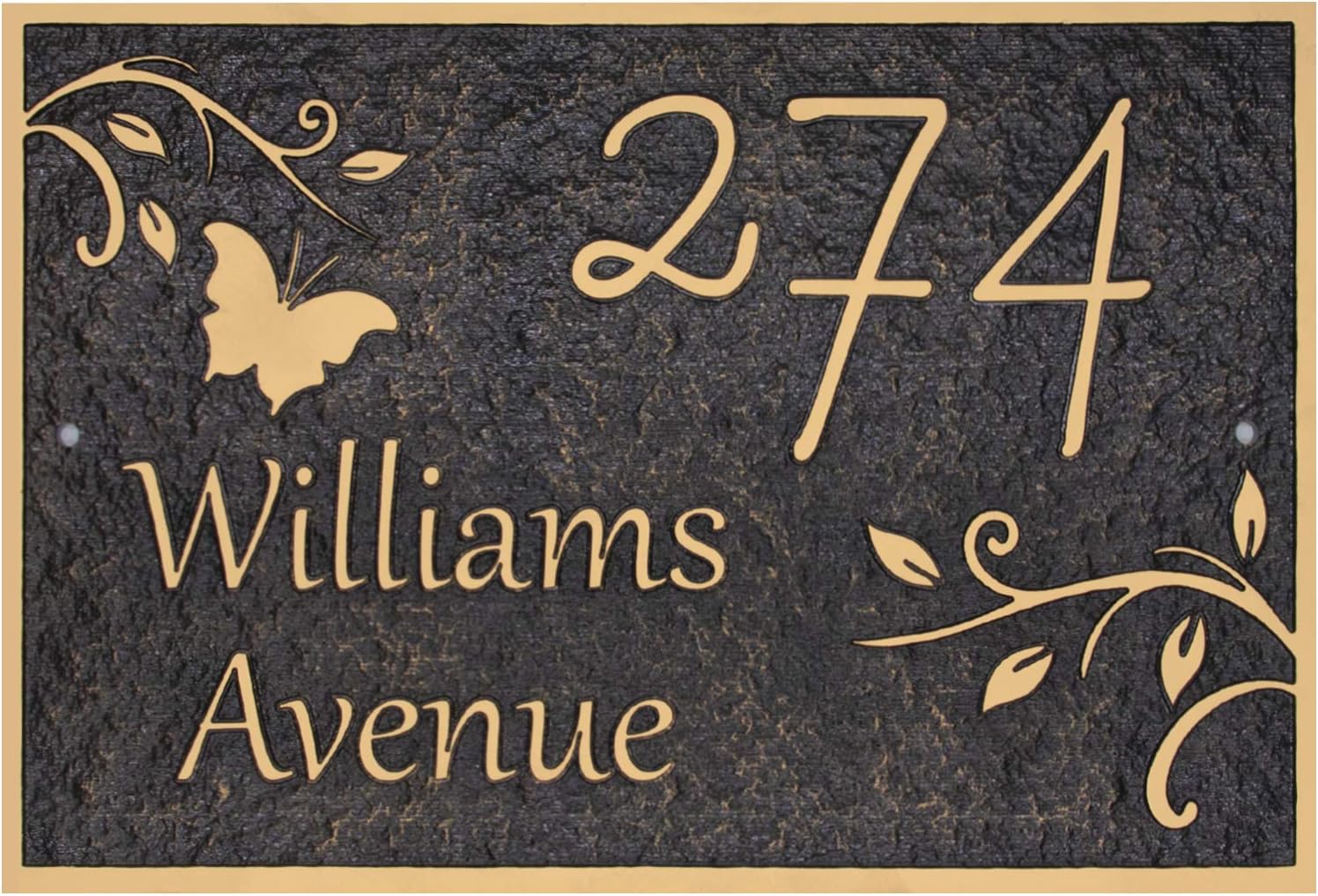 Plaques & Wall Art - Address Plaque - Handcrafted Carving Sign - Large House Number - Vintage Address Plaque - 12