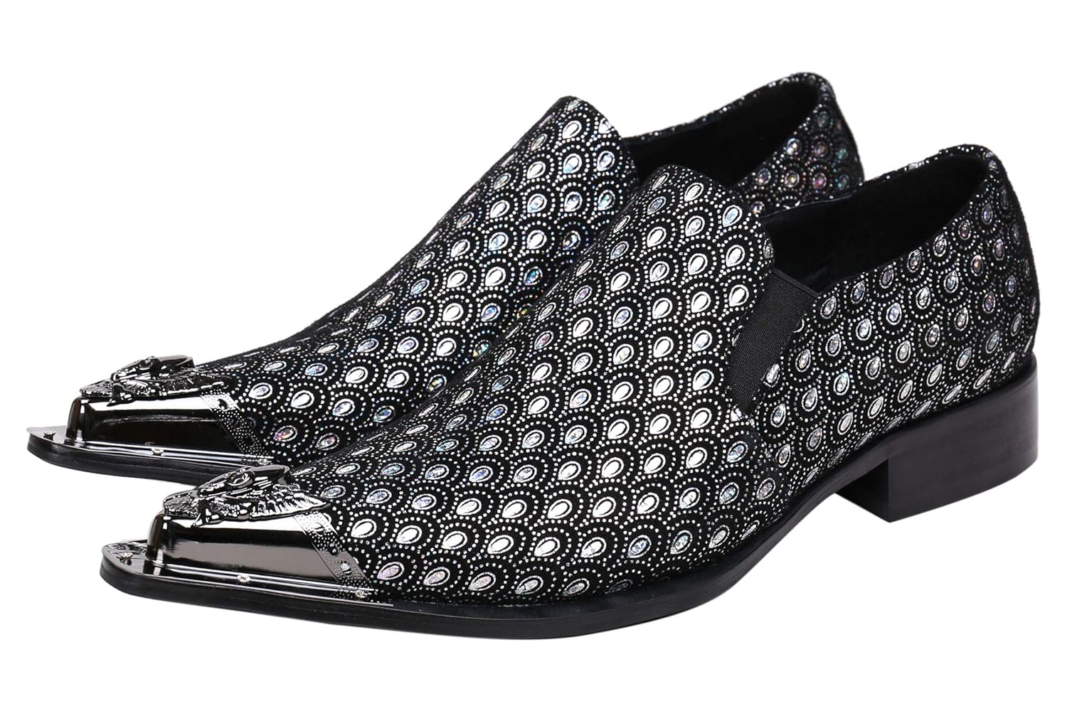 Buy Santimon Mens Loafers Pointed Toe Sparkling Leather Fashion Casual