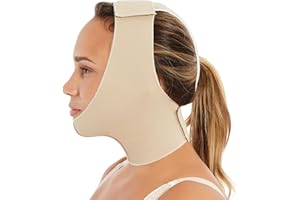 Face Lift Wrap #701 – Beige, Size Large | Facial Compression Band for Chin, Neck & Jawline | Post-Surgery Support | Adjustabl