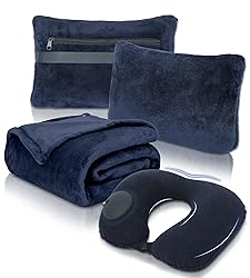 Travel Blanket and Pillow Set - Portable Inflatable