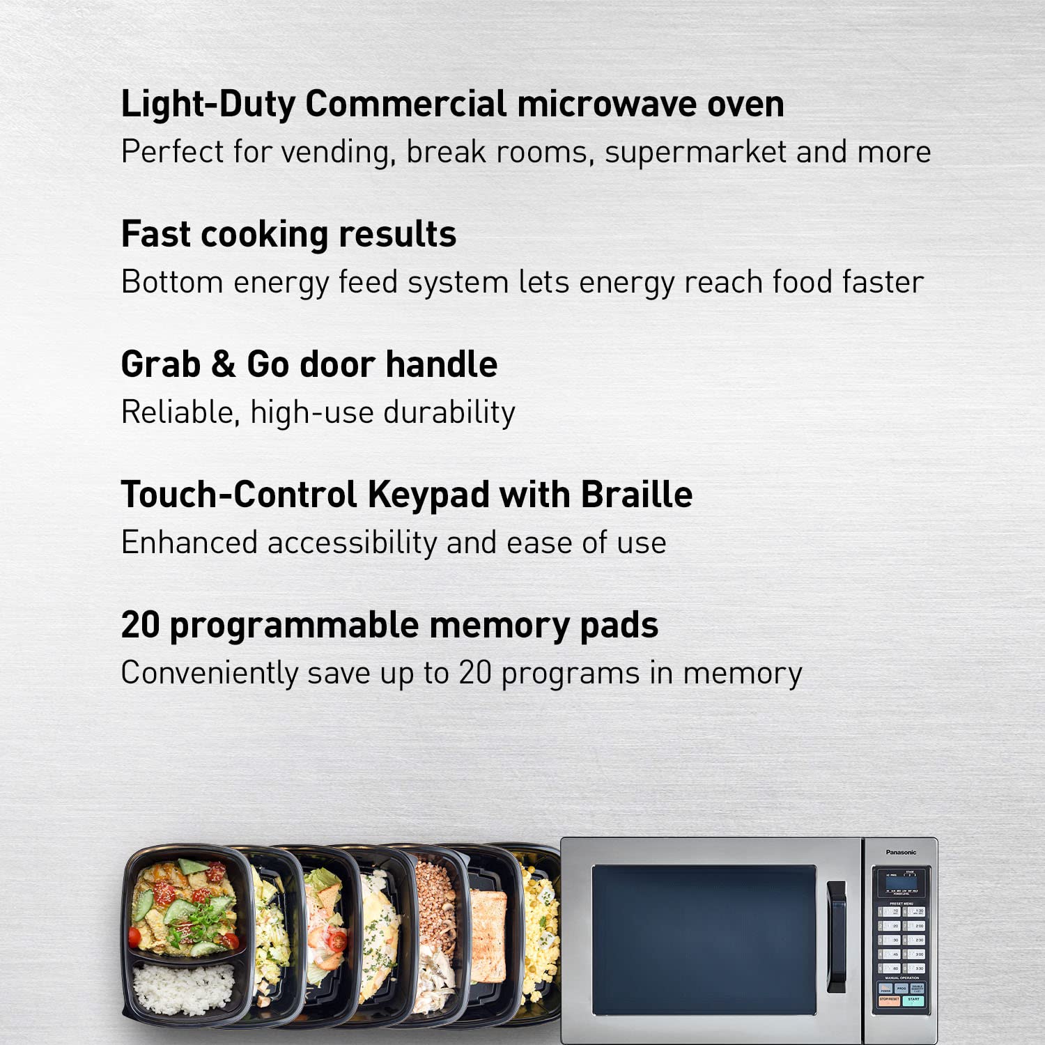 Panasonic NE-1054F Stainless Steel with 10 Programmable Memory, Touch Screen Control and Bottom Energy Feed, 5