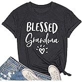 MAIHUN Blessed Grandma Shirt for Women Grandmother Heart Graphic Tees Grandma Gift T-Shirt Tops Green