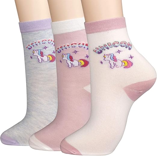 Women's Novelty Unicorns Crew Socks for Girl Cute Fun Patterned Sock 3
