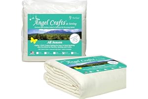 Quilt Batting Queen Size - Premium Cotton Batting for Quilting | Quilting Fabric Natural Bosal Katahdin Fabric | Quilting Supplies | Easy to Needle Cotton Stuffing | 106x96" | Angel Crafts & Sewing