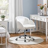Yaheetech Faux Leather Desk Chair White Flower Petal Design Swivel Chair view 2