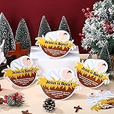 Tenceur 24 Sets Christmas Nativity Scene Crafts Kits Jesus Crafts Rocking Manger Card Jesus is Born Cardboard DIY Bulk for Xmas Religious Party Favors Church Activities