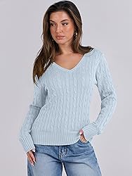 ANRABESS Womens Long Sleeve Cable Knit Sweater 2025