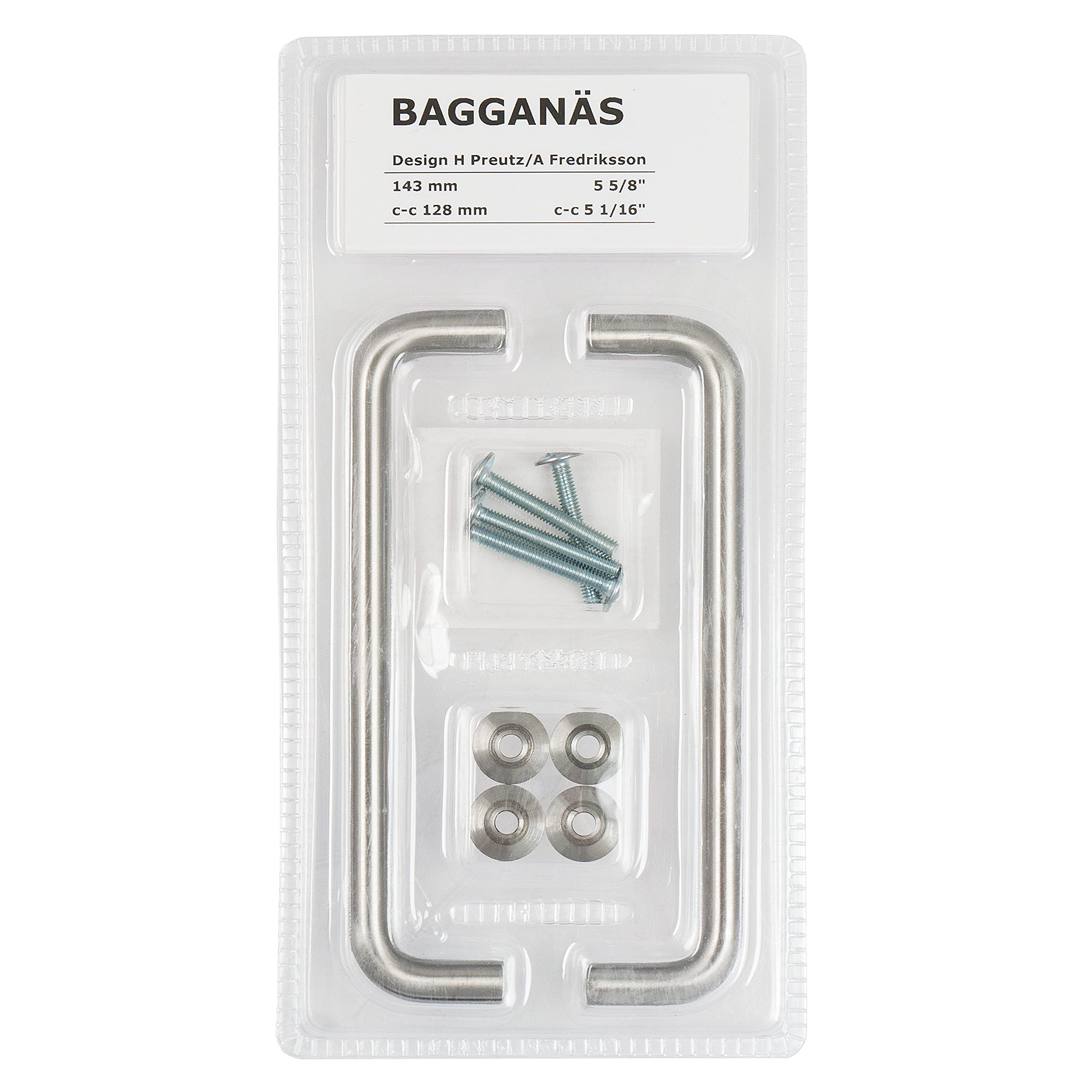 IKEA BAGGANAS Handles, Stainless, 143 Millimetres, 703.384.18 - Pack of 2