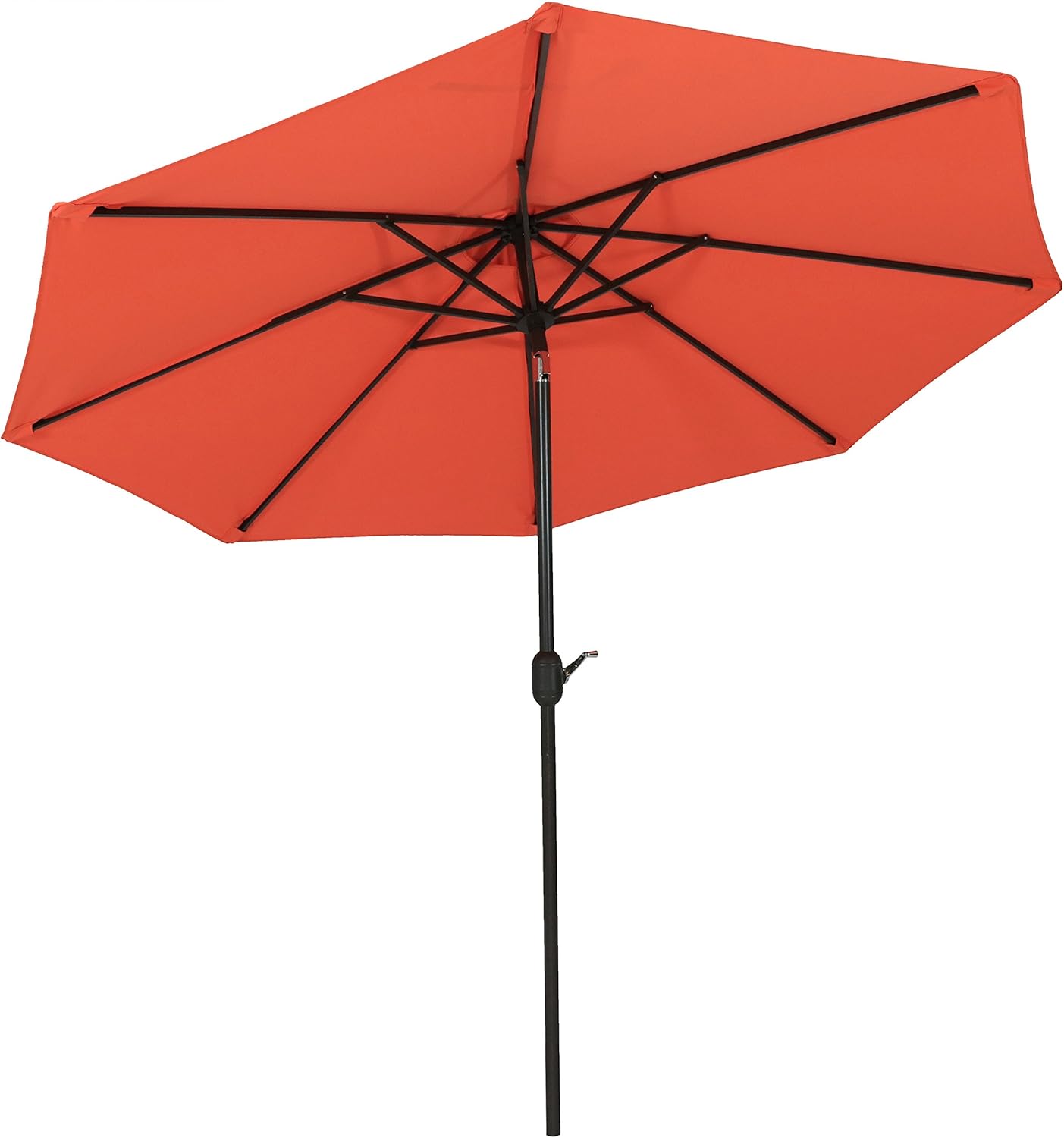Amazon Com Sunnydaze 9 Foot Outdoor Patio Umbrella With Fade Resistant Umbrella Canopy Auto Tilt Crank Rust Resistant Aluminum Burnt Orange Garden Outdoor