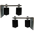 Slide Gate Guide Post Rollers 3" Black L Rear Adjustable Bracket Mount Double Hard Nylon Rollers Heavy Duty Steel Gate Guider Support Assembly for Sliding Rolling Gates - 2PC Eagle EG112
