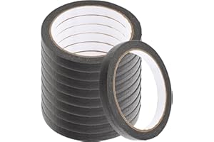 SOLUSTRE 10pcs 10mm X 20m Black High Temperature Resistant Crepe Paper Masking Tape for DIY Crafts