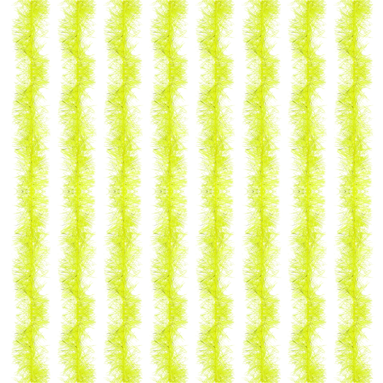 PATIKIL 6.6Ft Feather Boa, 8 Pcs Artificial Fluffy Feather Boas Party Decorations for DIY Crafts, Wedding Costume, Christmas, Concert, Halloween, Home Decor, Fluorescent Yellow