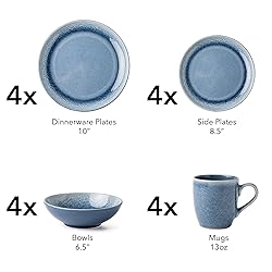 Arora FAIT Round Stoneware 16pc Dinnerware Set for