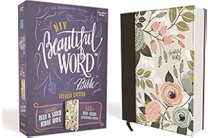 NIV, Beautiful Word Bible, Updated Edition, Journal Edition for Women, 600+ Full-Color Illustrated Verses, Peel/Stick Bible Tabs, Floral Cloth over Board, Red Letter, Comfort Print