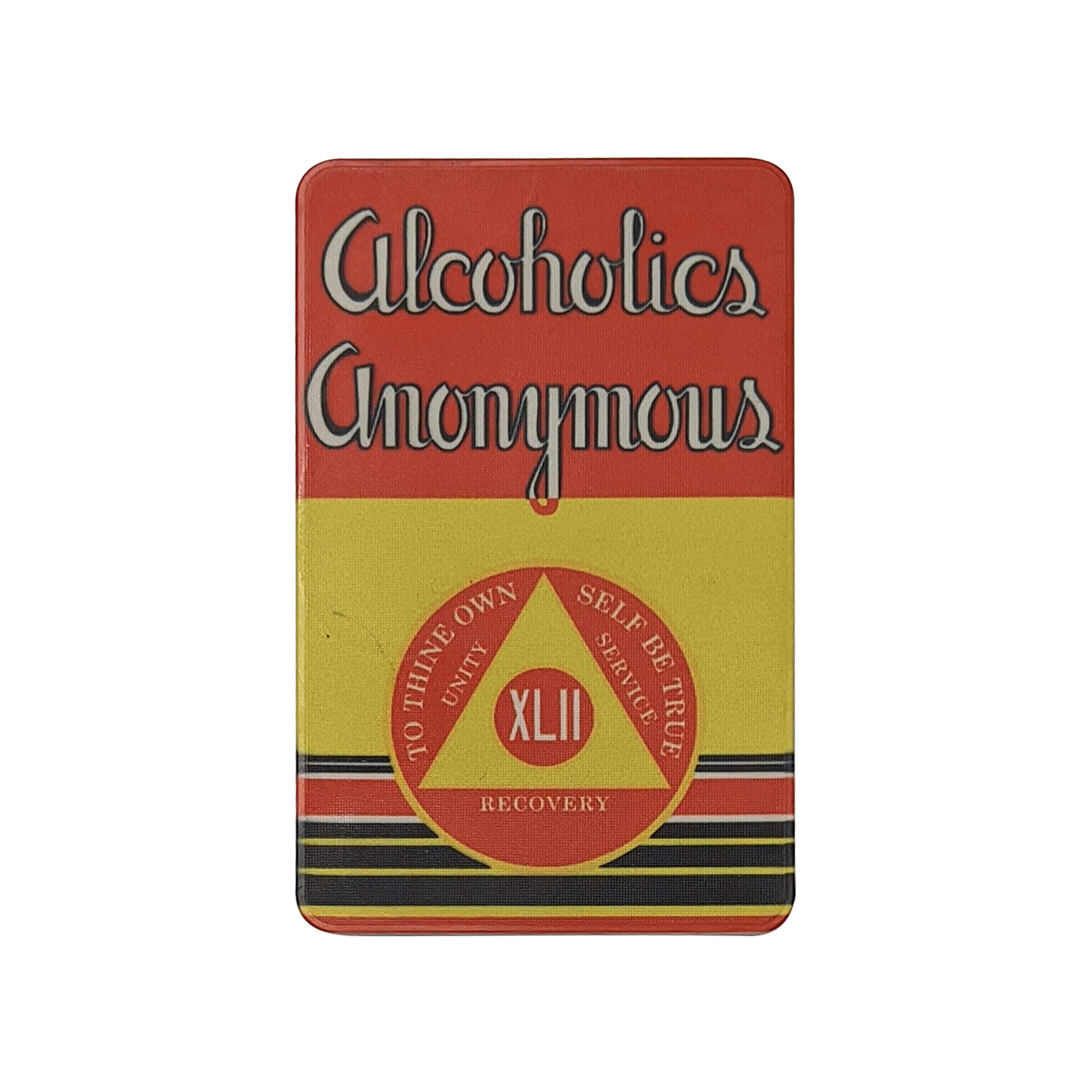 MYRECOVERYSTORE First Edition Big Book Alcoholics Anonymous Rectangular AA Sobriety Chip with How It Works (Ages 1-50 Offered) Wallet Chip Recovery Style (Year 42)