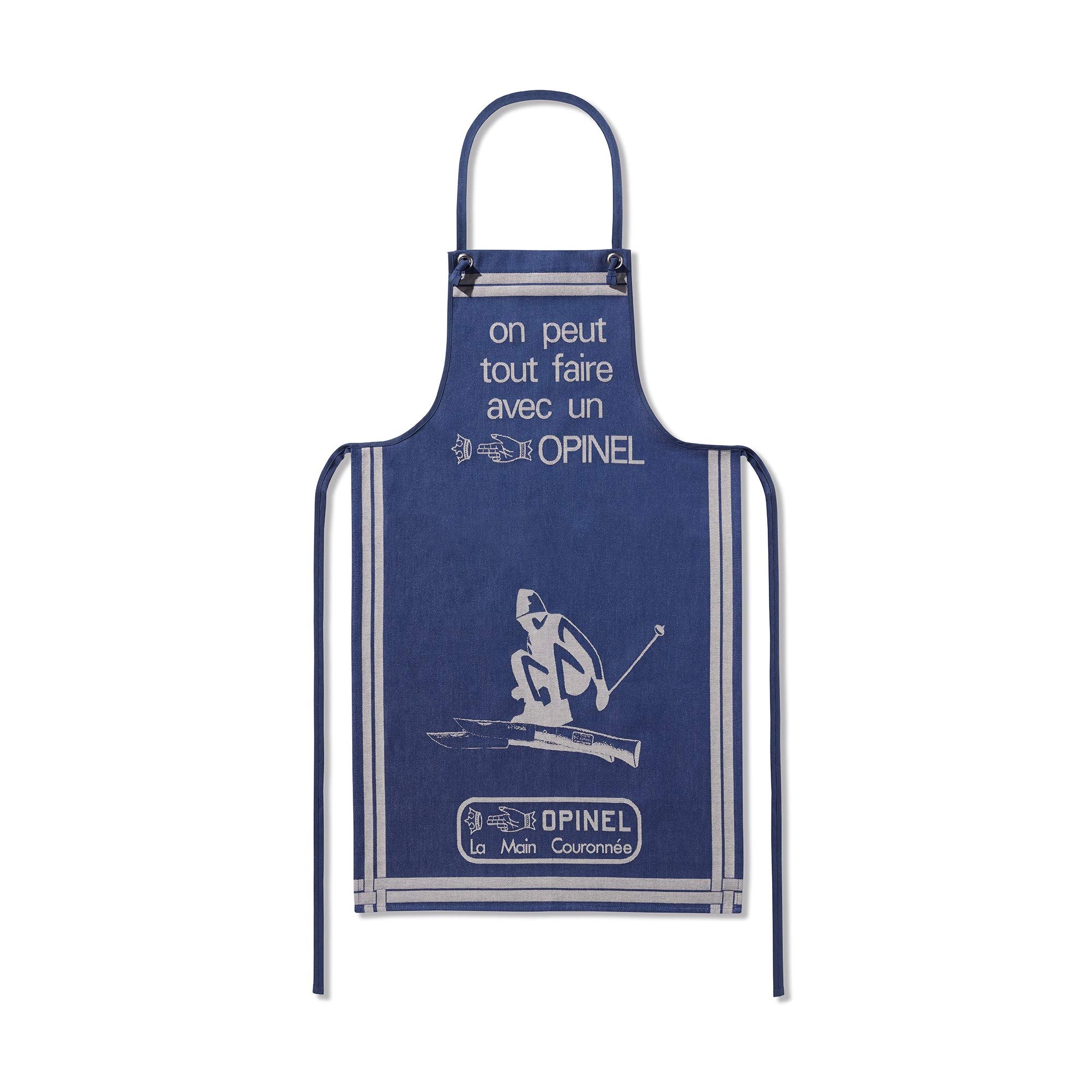 Opinel Kitchen Apron for Adults, Blue, Cotton