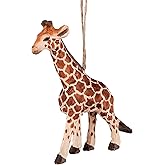C&F Home Giraffe Wood Carved Safari Christmas Xmas Ornament Cream