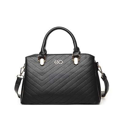 E2O Fashion Womens Black Satchel