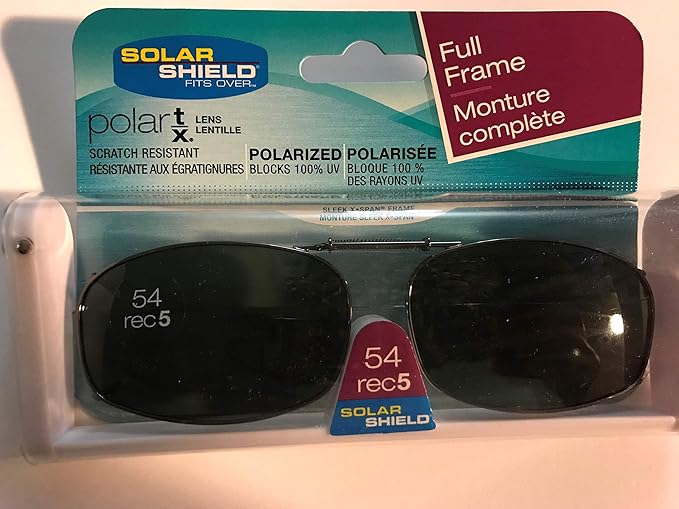 Solar Shield 54 Rec 5 Polarized Clipon Sunglasses Fits