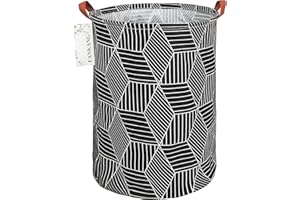 FANKANG Storage Basket, Nursery Hamper Canvas Laundry Basket Foldable with Waterproof PE Coating Large Storage Baskets for Kids Boys and Girls, Office, Bedroom, Clothes,Toys（Black Magic cube）
