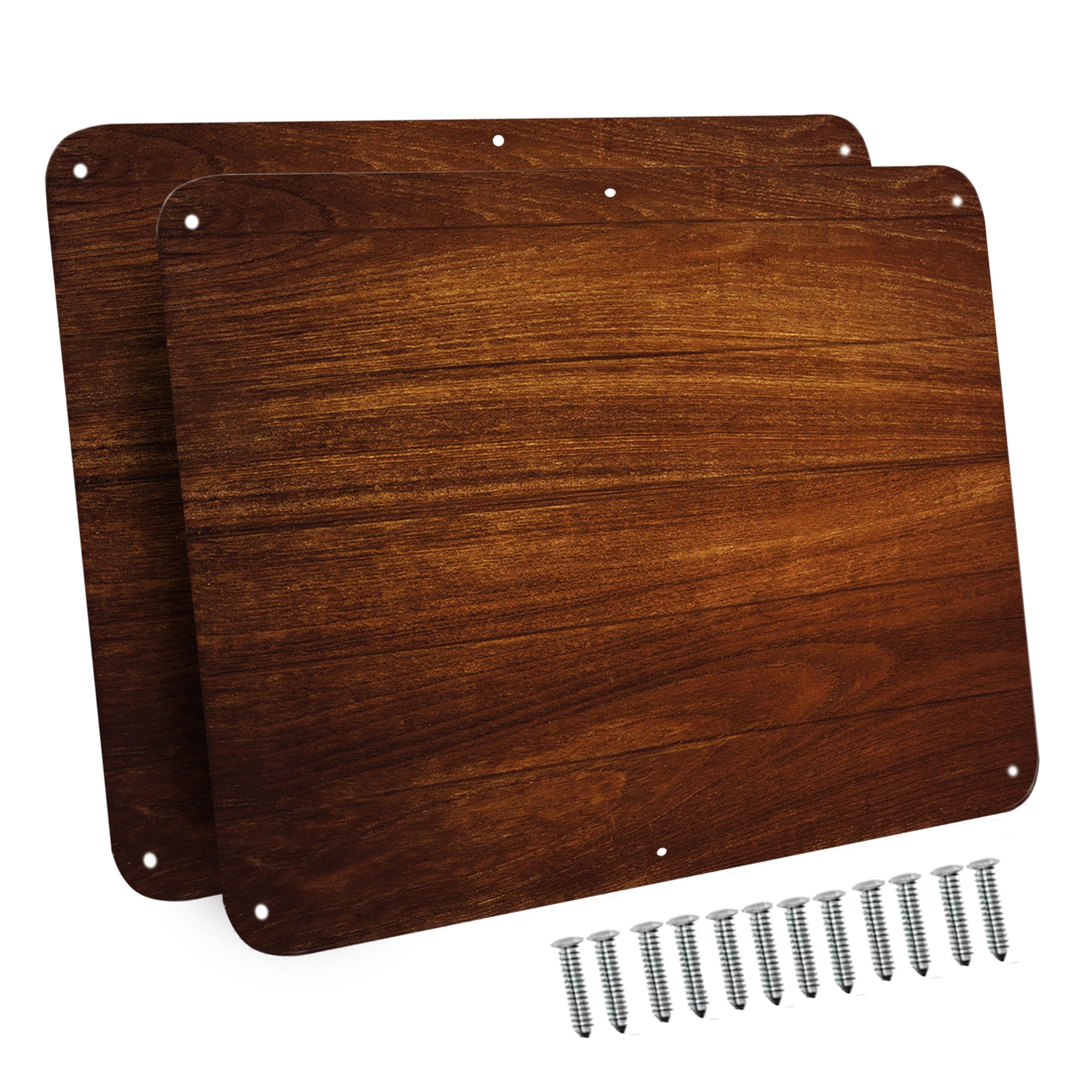 Photo 1 of 17.5inchX11.5inch Large Stainless Steel Plate for Magnets, 3M Adhesive Back, Mounting Screws, Ideal for Magnetic Shelf, Spice Holders, Colorful Magnets as a Gift. Mount Anywhere! (Timber, 2 Pack)