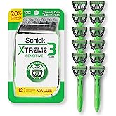 Schick Xtreme 3 Original Sensitive Disposable Razors for Men | Disposable Mens Razors for Shaving Sensitive Skin, 12ct