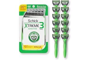 Schick Xtreme 3 Original Sensitive Disposable Razors for Men | Disposable Mens Razors for Shaving Sensitive Skin, 12ct