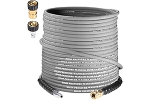 Coyardor 1/4" Pressure Washer Hose 100 FT 4500 PSI, Steel Braided Layer & NonMarking Rubber for Hot/Cold Water High Power Washer Replacement With 3/8 Inch Quick Connect & M22 Fitting, Industrial-grade