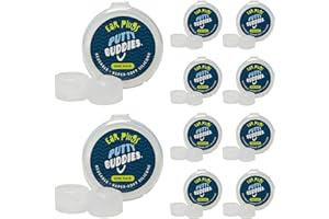 Earvolution Original Putty Buddies Ear Plugs for Swimming - Invented by an Ear Physician - Moldable, Premium Silicone Ear Plugs - One Size - Waterproof - Made in The USA - 10 Pack - Clear