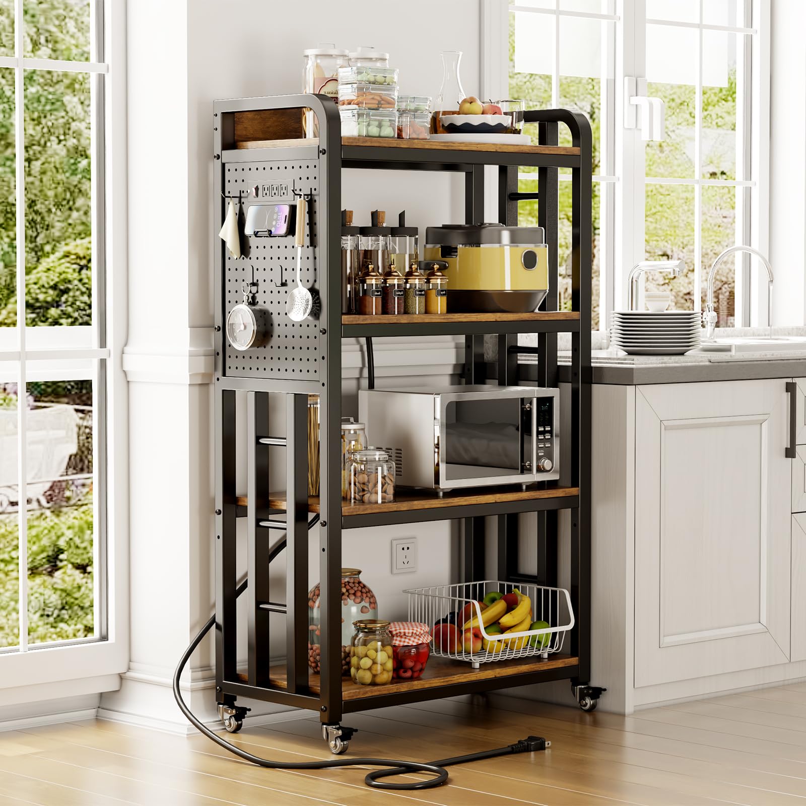 Bakers Rack With Power Outletnull
