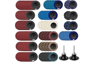 104 Pcs 2 Inch Sanding Discs Set, Die Grinder Sanding Discs, Quick Change Sanding Disc with 1/4 Inch Holder for Die Grinder S
