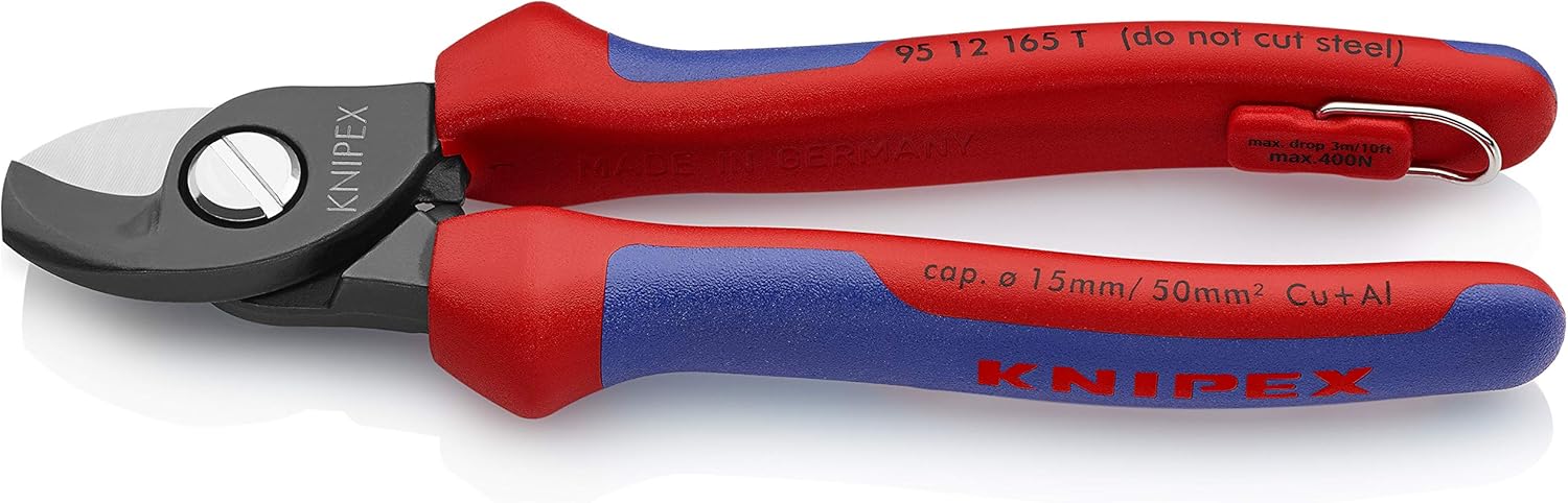KNIPEX 95 12 165 Kabelschere mit Mehrkomponenten-Hüllen 165 mm