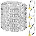Amylove 4 Inch, 50 ft Heavy PVC Dust Collection Hose, Flexible Clear PVC Fume Hose with Stainless Steel Wire Coil and Clamp, Puncture Resistant Vacuum Fittings Dust Collector Accessories