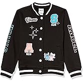 Disney girls Lilo & Stitch & Angel Fleece Button Up Varsity Bomber Jacket Toddler to Big Kid