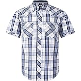 Men's Western Snap Casual Shirt Two Pocket Short Sleeve Shirt
