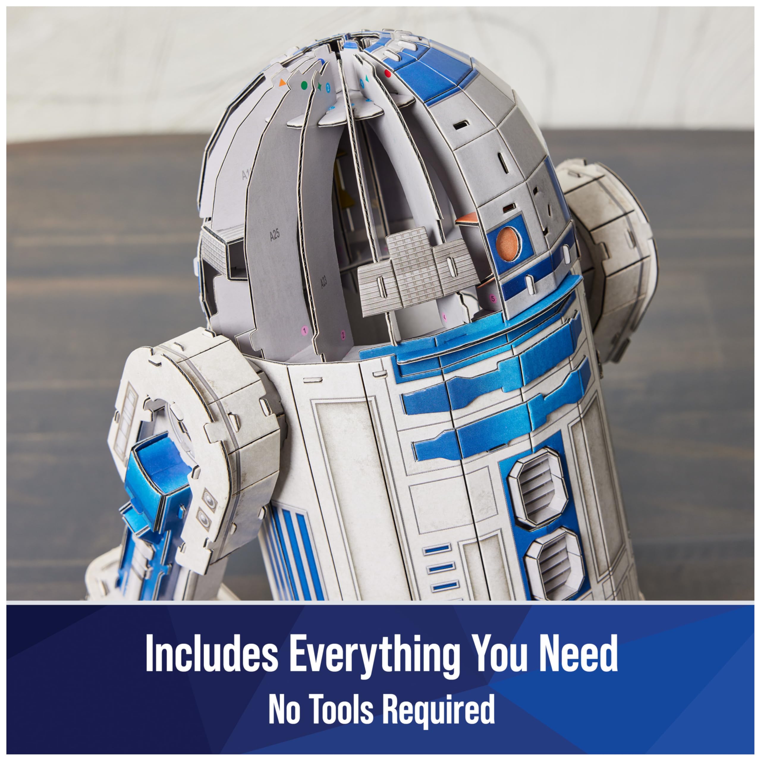 4D Build Star Wars R2-D2 Cardstock 3D Model Kit, Star Wars Gifts, Toys Desk Décor for Fans & Collectors, 201 Pieces, 3D Puzzles, Gift Ideas for Ages 12 & Up