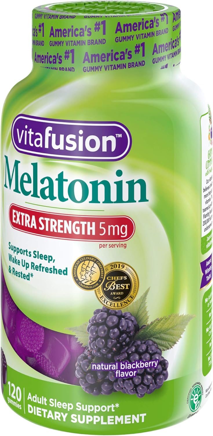 Vitafusion Extra Strength Melatonin Gummy Vitamins, 5mg, 120 ct Gummies: Health & Personal Care