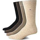 Tommy Hilfiger Mens Dress Socks - 4 Pack Lightweight Cotton Blend Everyday Crew Work Socks for Men for Casual & Formal Wear