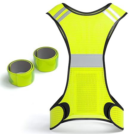 EAZY CASE Reflektor 3 in1 Set, 2X Reflektorband und Reflektorweste flexibel einstellbar I reflektierendes Schnapparmband, Sic