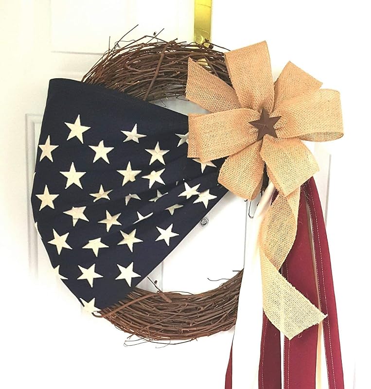 American flag Wreath, Patriotic Decor Flag Front Door