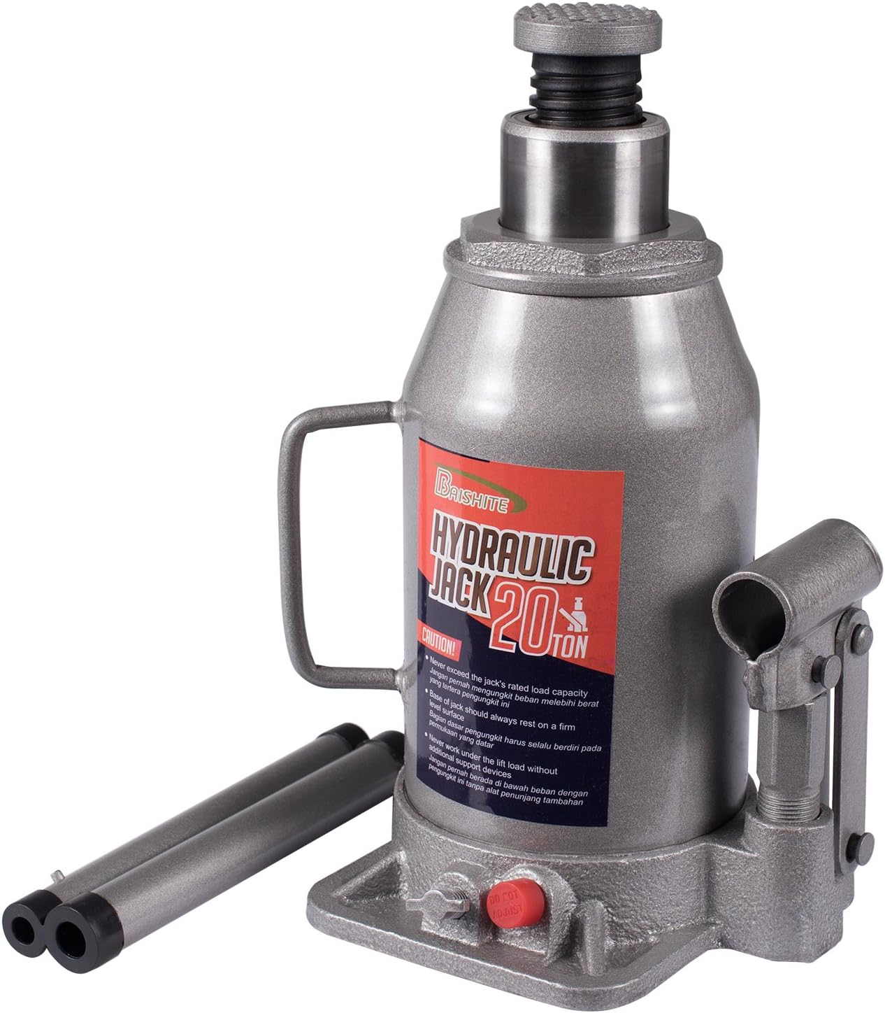 BAISHITE Hydraulic Bottle Jack 6 Ton Capacity Grey